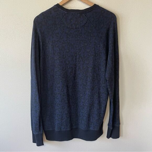 True Religion Dark Blue Leopard Print Pullover Sweater - Size: Medium - Picture 2 of 9